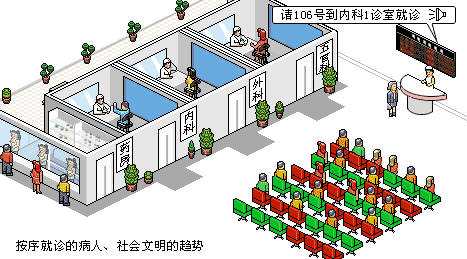 自動排號機醫院、社區效果圖